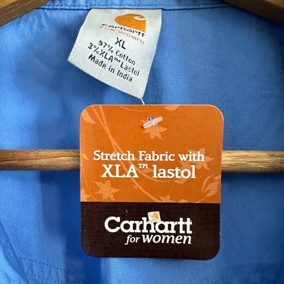 Carhartt Women's Blue Stretch Shirt - Picture 2 of 3